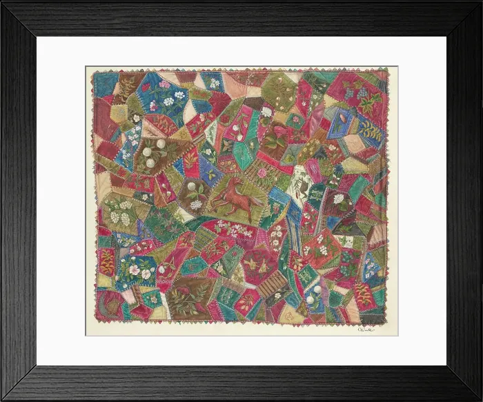 Framed Print : Crazy Quilt, c. 1938. Creator: Charlotte Winter Framed Print : Crazy Quilt, c. 1938. Creator: Charlotte Winter