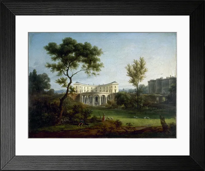 Framed Print : The house of Beaumarchais and the Bastille, c1788. Creator: Jean Baptiste Francois Genillion Framed Print : The house of Beaumarchais and the Bastille, c1788. Creator: Jean Baptiste Francois Genillion
