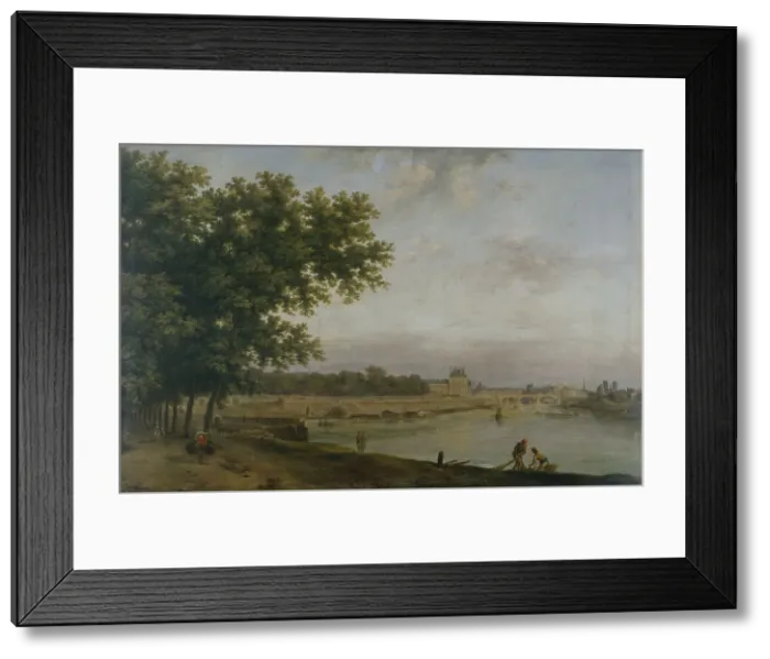Framed Print : Tuileries and the Pont Royal, seen from Cours-la-Reine, 1783. Creator: Jean Baptiste Francois Genillion Framed Print : Tuileries and the Pont Royal, seen from Cours-la-Reine, 1783. Creator: Jean Baptiste Francois Genillion