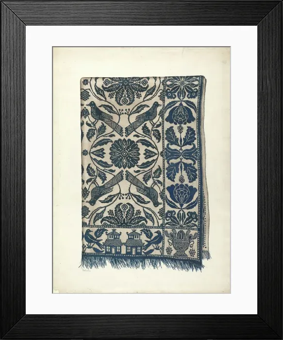 Framed Print : Coverlet, c. 1940. Creator: Charlotte Winter Framed Print : Coverlet, c. 1940. Creator: Charlotte Winter