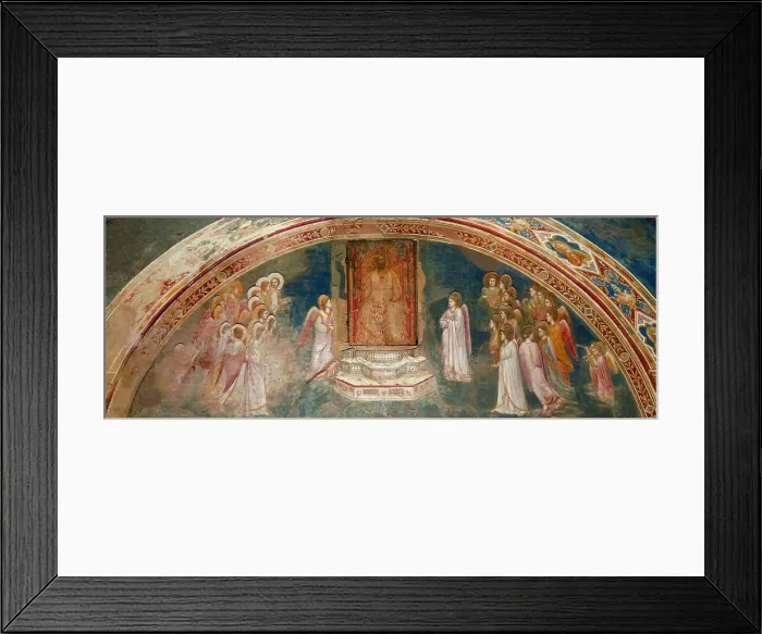 Framed Print : God Sends Gabriel to the Virgin (From the cycles of The Life of the Blessed Virgin Mary), 1304-1306. Creator: Giotto di Bondone (1266-1377) Framed Print : God Sends Gabriel to the Virgin (From the cycles of The Life of the Blessed Virgin Mary), 1304-1306. Creator: Giotto di Bondone (1266-1377)