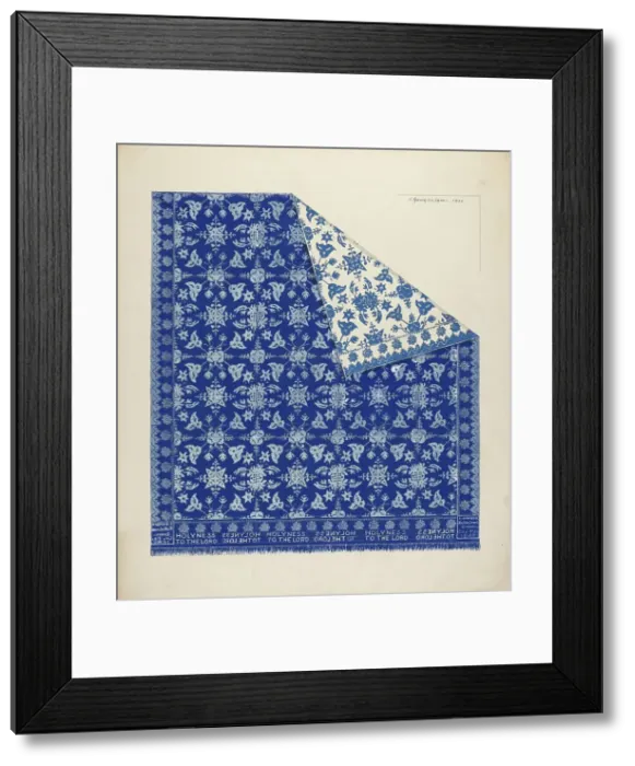Framed Print : Coverlet, 1936. Creator: J. Howard Iams Framed Print : Coverlet, 1936. Creator: J. Howard Iams