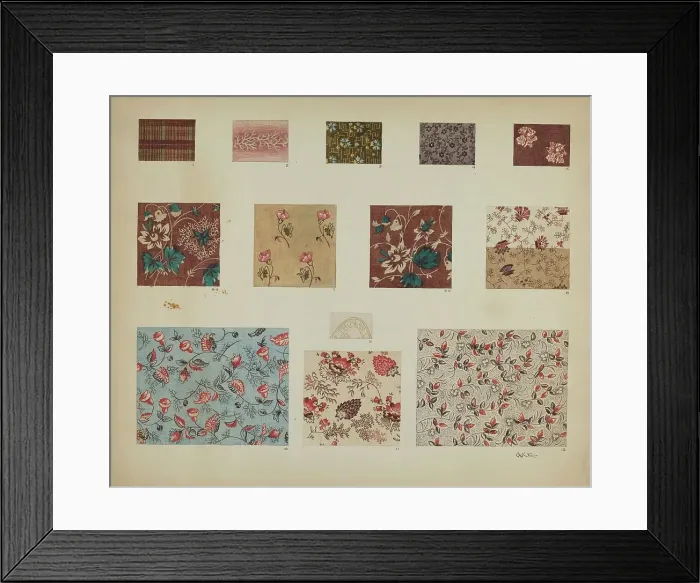 Framed Print : Textiles in Patchwork Quilt, c. 1937. Creator: Charlotte Winter Framed Print : Textiles in Patchwork Quilt, c. 1937. Creator: Charlotte Winter