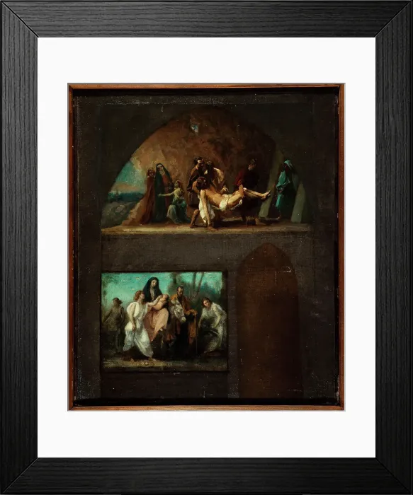 Framed Print : Flight to Egypt and the Entombment, c1859. Creator: Jean Gigoux Framed Print : Flight to Egypt and the Entombment, c1859. Creator: Jean Gigoux