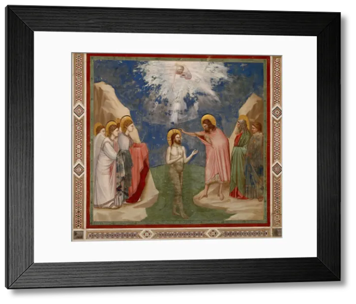 Framed Print : Baptism of Christ (From the cycles of The Life of Christ), 1304-1306. Creator: Giotto di Bondone (1266-1377) Framed Print : Baptism of Christ (From the cycles of The Life of Christ), 1304-1306. Creator: Giotto di Bondone (1266-1377)