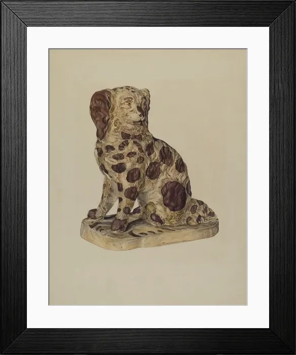 Framed Print : Ceramic Coach Dog, c. 1940. Creator: George Yanosko Framed Print : Ceramic Coach Dog, c. 1940. Creator: George Yanosko
