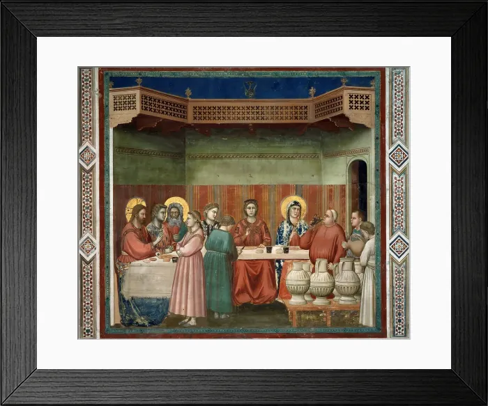 Framed Print : Marriage at Cana (From the cycles of The Life of Christ), 1304-1306. Creator: Giotto di Bondone (1266-1377) Framed Print : Marriage at Cana (From the cycles of The Life of Christ), 1304-1306. Creator: Giotto di Bondone (1266-1377)