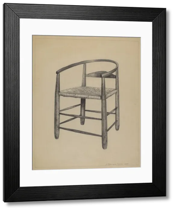 Framed Print : Chair-Round-A-Bout, 1937. Creator: J. Howard Iams Framed Print : Chair-Round-A-Bout, 1937. Creator: J. Howard Iams