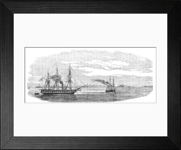 Framed Print : Steam-ships reconnoitring at Sveaborg, in the Gulf of Finland, 1854. Creator: Unknown Framed Print : Steam-ships reconnoitring at Sveaborg, in the Gulf of Finland, 1854. Creator: Unknown