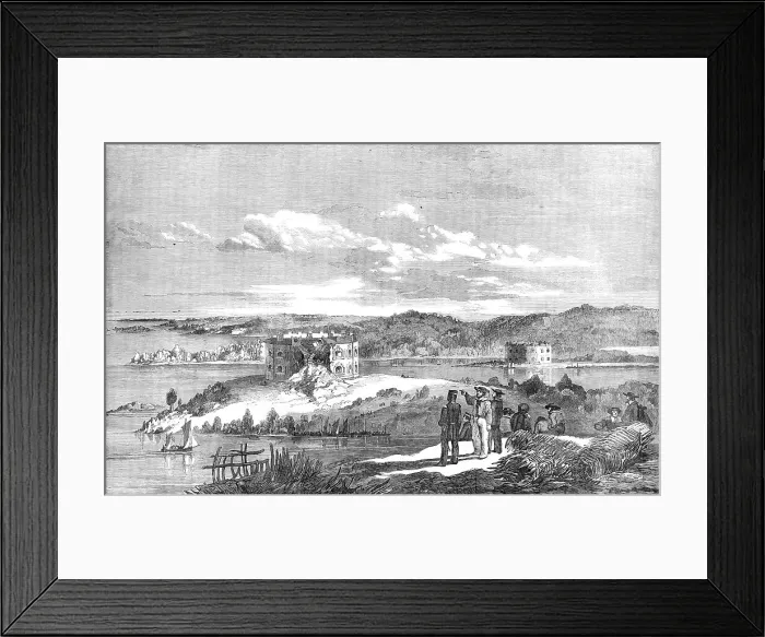 Framed Print : Fort Nottich, Bomarsund - Breach made by an English Three-gun Battery - from a sketch by... 1854. Creator: Unknown Framed Print : Fort Nottich, Bomarsund - Breach made by an English Three-gun Battery - from a sketch by... 1854. Creator: Unknown