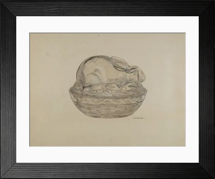 Framed Print : Covered Rabbit Dish, 1935 / 1942. Creator: George Yanosko Framed Print : Covered Rabbit Dish, 1935 / 1942. Creator: George Yanosko