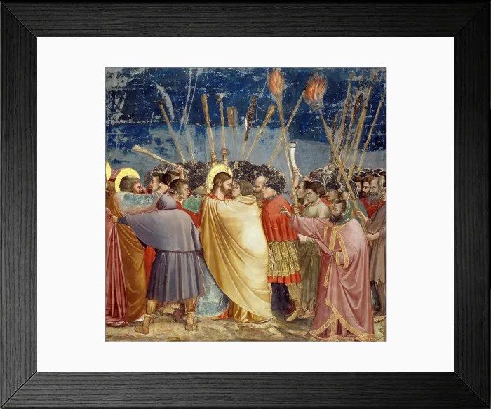 Framed Print : The Arrest of Christ (Kiss of Judas) (From the cycles of The Life of Christ), 1304-1306. Creator: Giotto di Bondone (1266-1377) Framed Print : The Arrest of Christ (Kiss of Judas) (From the cycles of The Life of Christ), 1304-1306. Creator: Giotto di Bondone (1266-1377)