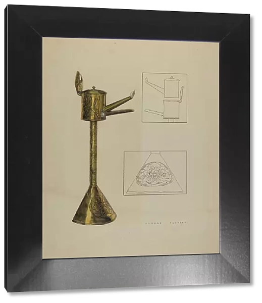 Whale Oil Lamp, c. 1940. Creator: George Yanosko