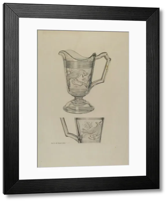Framed Print : Cream Pitcher, c. 1940. Creator: George Yanosko Framed Print : Cream Pitcher, c. 1940. Creator: George Yanosko