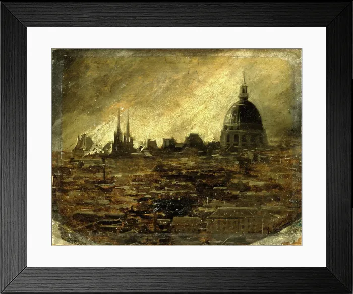 Framed Print : Fires of the Commune, May 24, 1871, c1871. Creator: Jules Girardet Framed Print : Fires of the Commune, May 24, 1871, c1871. Creator: Jules Girardet