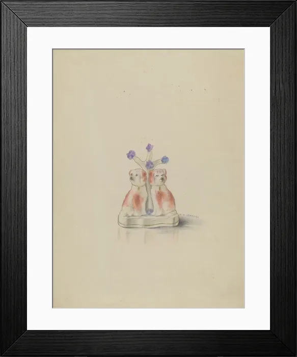 Framed Print : Porcelain Dogs, 1935 / 1942. Creator: Walter W. Jennings Framed Print : Porcelain Dogs, 1935 / 1942. Creator: Walter W. Jennings