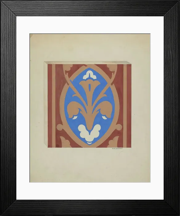 Framed Print : Floor Tile, c. 1936. Creator: Walter W. Jennings Framed Print : Floor Tile, c. 1936. Creator: Walter W. Jennings