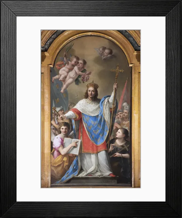 Framed Print : Saint Louis IX of France between History and Faith, 1677-1679. Creator: Bricci, Plautilla (1616-1705) Framed Print : Saint Louis IX of France between History and Faith, 1677-1679. Creator: Bricci, Plautilla (1616-1705)