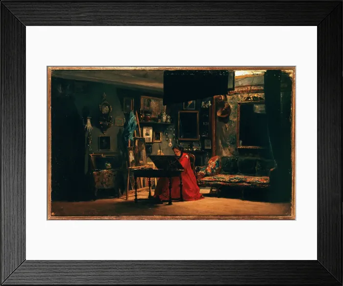 Framed Print : Princess Mathilde (1820-1904) in her studio, rue de Courcelles, c1860. Creator: Charles Giraud