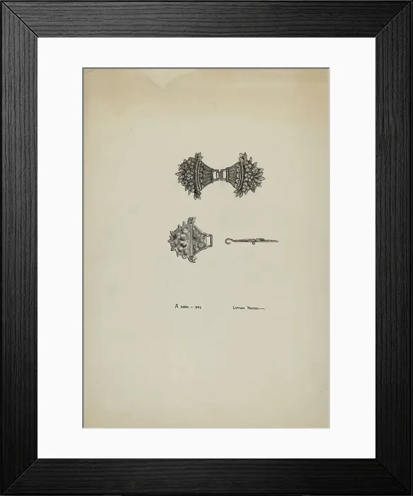 Framed Print : Belt Buckle, c. 1937. Creator: Lyman Young