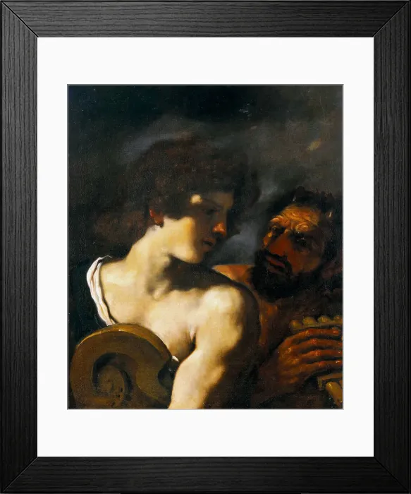 Framed Print : Marsyas and Apollo. Creator: Guercino (1591-1666) Framed Print : Marsyas and Apollo. Creator: Guercino (1591-1666)