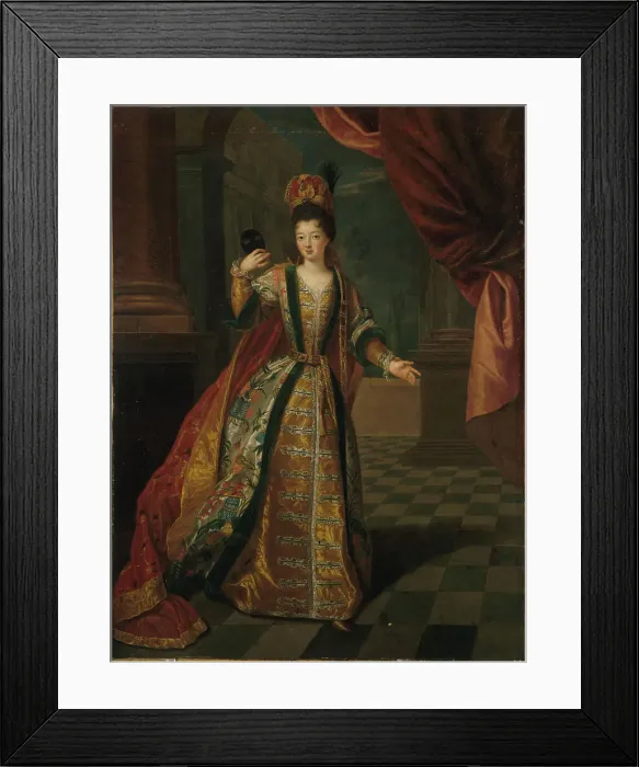 Framed Print : Presumed portrait of Mademoiselle de Nantes (Louise-Francoise de Bourbon), in ballgown, c1690. Creator: Pierre Gobert Framed Print : Presumed portrait of Mademoiselle de Nantes (Louise-Francoise de Bourbon), in ballgown, c1690. Creator: Pierre Gobert