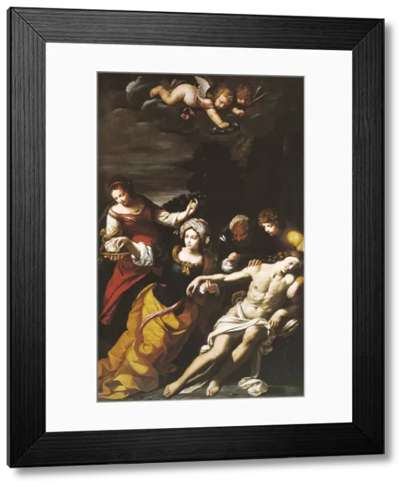 Framed Print : Saint Sebastian Tended by Saint Irene, Betveen 1650 and 1670. Creator: Lana, Ludovico (1597-1646) Framed Print : Saint Sebastian Tended by Saint Irene, Betveen 1650 and 1670. Creator: Lana, Ludovico (1597-1646)