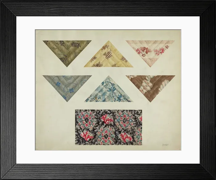 Framed Print : Patchwork Quilt, c. 1938. Creator: A. Zimet Framed Print : Patchwork Quilt, c. 1938. Creator: A. Zimet