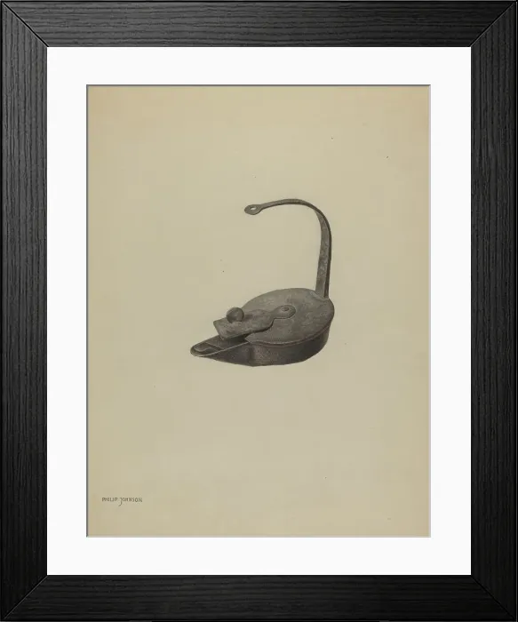 Framed Print : Betty Lamp, c. 1939. Creator: Philip Johnson Framed Print : Betty Lamp, c. 1939. Creator: Philip Johnson