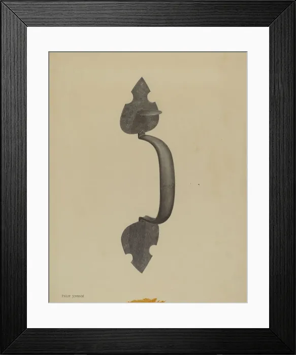 Framed Print : Door Handle with Thumb Press, c. 1937. Creator: Philip Johnson Framed Print : Door Handle with Thumb Press, c. 1937. Creator: Philip Johnson