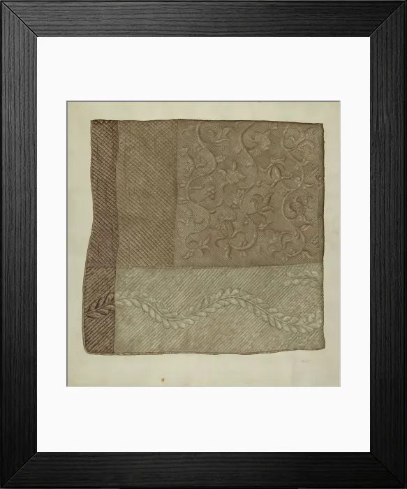 Framed Print : Bedspread, c. 1939. Creator: A. Zimet Framed Print : Bedspread, c. 1939. Creator: A. Zimet