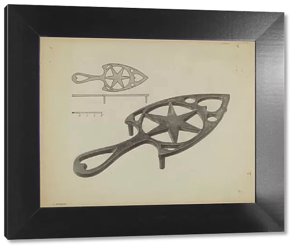 Pa. German Flat-iron Holder, c. 1937. Creator: Philip Johnson