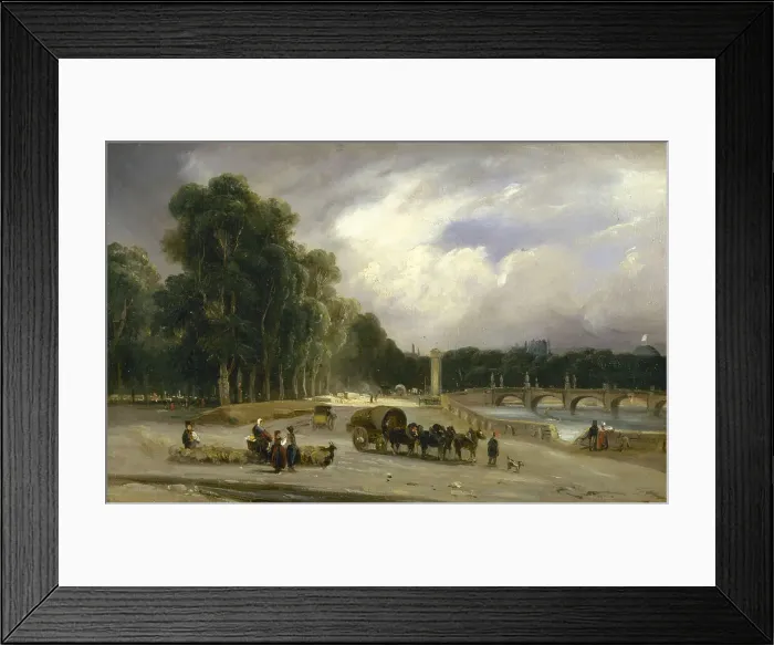 Framed Print : Cours-la-Reine, around 1828, c1828. Creator: Theodore Gudin Framed Print : Cours-la-Reine, around 1828, c1828. Creator: Theodore Gudin