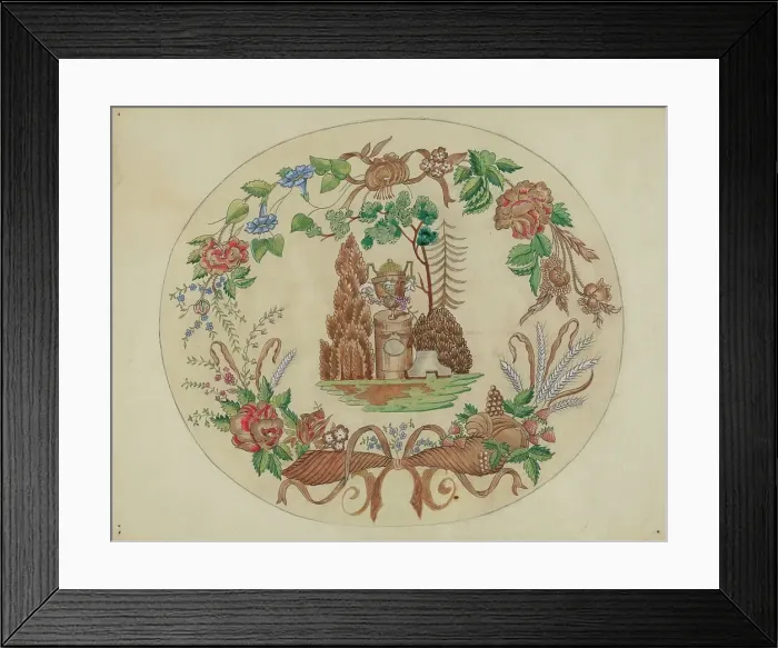 Framed Print : Embroidery, c. 1936. Creator: A. Zimet Framed Print : Embroidery, c. 1936. Creator: A. Zimet