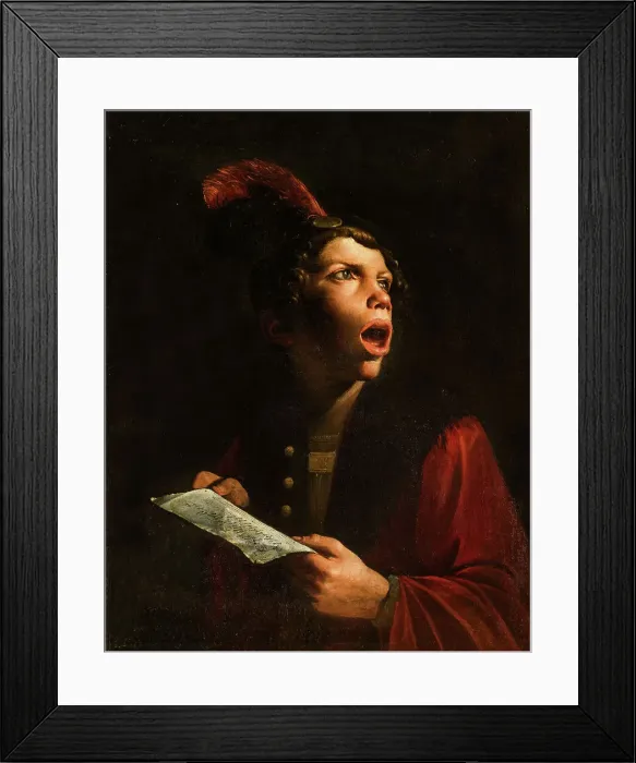 Framed Print : A singer, 1650. Creator: Paolini, Pietro (1603-1682) Framed Print : A singer, 1650. Creator: Paolini, Pietro (1603-1682)