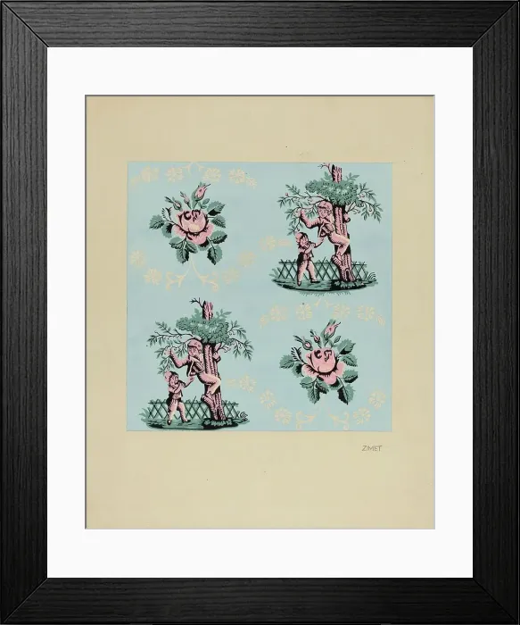 Framed Print : Wall Paper ('The Cherry Boy'), c. 1937. Creator: A. Zimet. Wall Paper ('The Cherry Boy'), c. 1937. Creator: A. Zimet Framed Print : Wall Paper ('The Cherry Boy'), c. 1937. Creator: A. Zimet. Wall Paper ('The Cherry Boy'), c. 1937. Creator: A. Zimet
