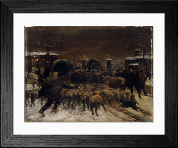 Framed Print : Entry of a herd into Paris, c1889. Creator: Alexandre Gaston Guignard Framed Print : Entry of a herd into Paris, c1889. Creator: Alexandre Gaston Guignard