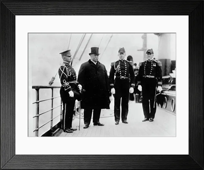 Framed Print : Battleship Review - Maj. Thomas L. Rhoads; President Taft; Lt. Comdr. John... Gormley, 1912. Creator: Harris & Ewing. Battleship Review - Maj. Thomas L. Rhoads; President Taft; Lt. Comdr. John... Gormley, 1912. Creator: Harris & Ewing Framed Print : Battleship Review - Maj. Thomas L. Rhoads; President Taft; Lt. Comdr. John... Gormley, 1912. Creator: Harris & Ewing. Battleship Review - Maj. Thomas L. Rhoads; President Taft; Lt. Comdr. John... Gormley, 1912. Creator: Harris & Ewing