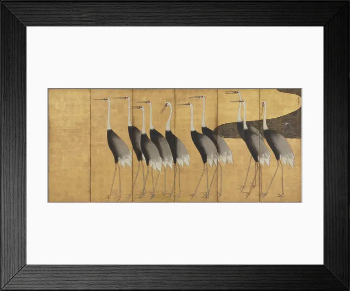 Framed Print : Cranes, End of 17th-Early 18th cen. Creator: Korin, Ogata (1658-1716) Framed Print : Cranes, End of 17th-Early 18th cen. Creator: Korin, Ogata (1658-1716)
