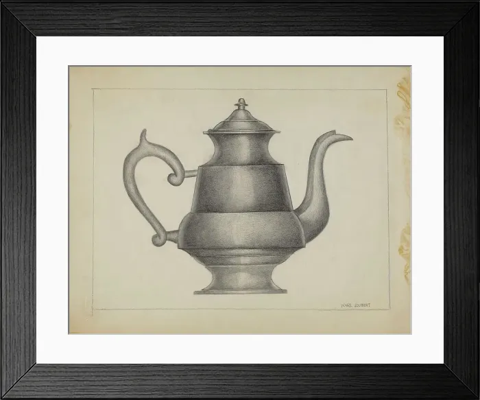 Framed Print : Pewter Teapot, 1935 / 1942. Creator: Karl Joubert Framed Print : Pewter Teapot, 1935 / 1942. Creator: Karl Joubert