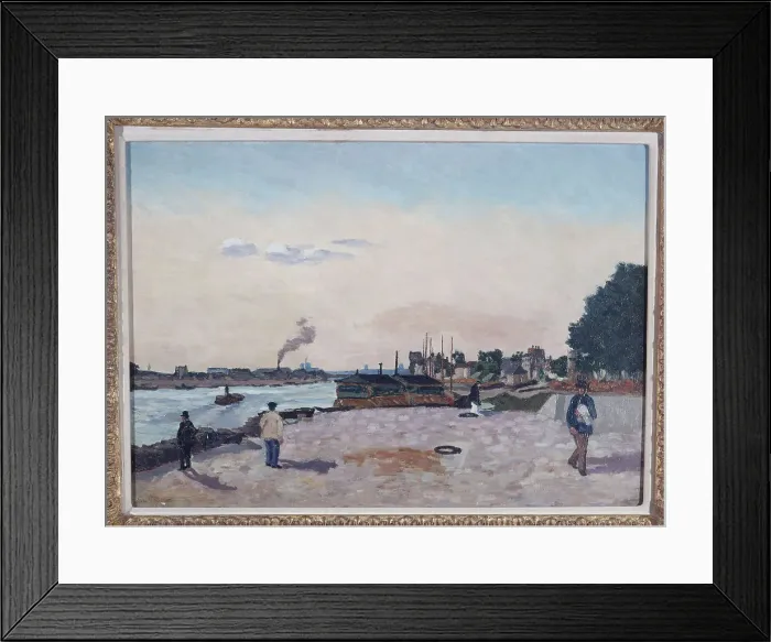 Framed Print : Quai de Bercy, around 1874, c1874. Creator: Armand Guillaumin Framed Print : Quai de Bercy, around 1874, c1874. Creator: Armand Guillaumin