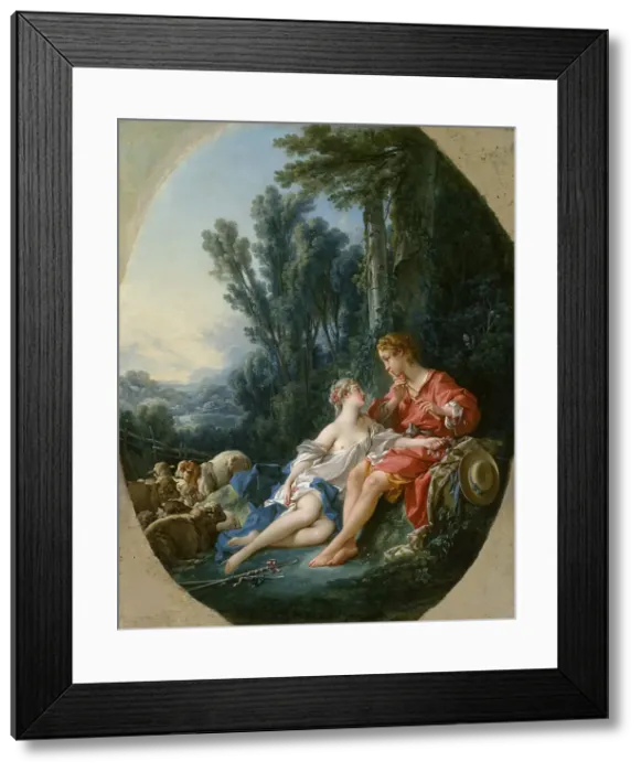 Framed Print : Pastoral Music, 1743. Creator: Boucher, François (1703-1770) Framed Print : Pastoral Music, 1743. Creator: Boucher, François (1703-1770)