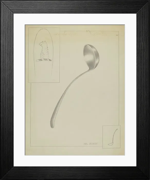 Framed Print : Silver Ladle, c. 1936. Creator: Karl Joubert Framed Print : Silver Ladle, c. 1936. Creator: Karl Joubert