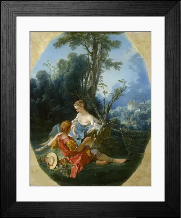 Framed Print : Pleasures of the Country, 1743. Creator: Boucher, François (1703-1770) Framed Print : Pleasures of the Country, 1743. Creator: Boucher, François (1703-1770)