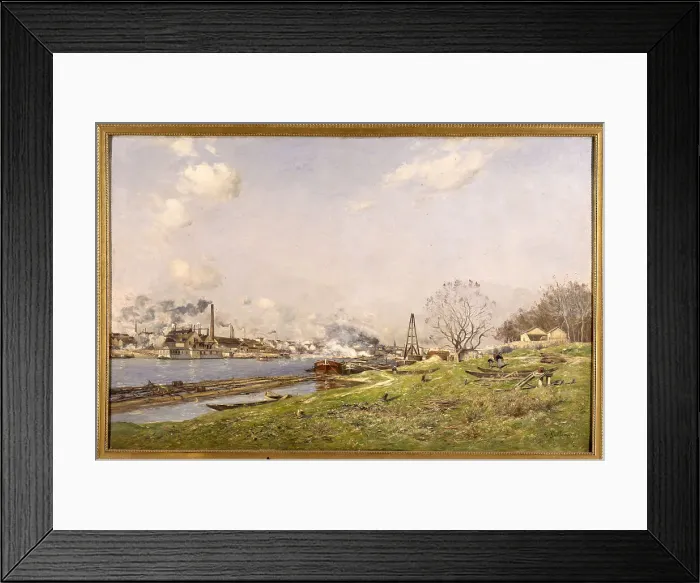 Framed Print : The Seine in Conflans-Charenton, 1892. Creator: Antoine Guillemet Framed Print : The Seine in Conflans-Charenton, 1892. Creator: Antoine Guillemet