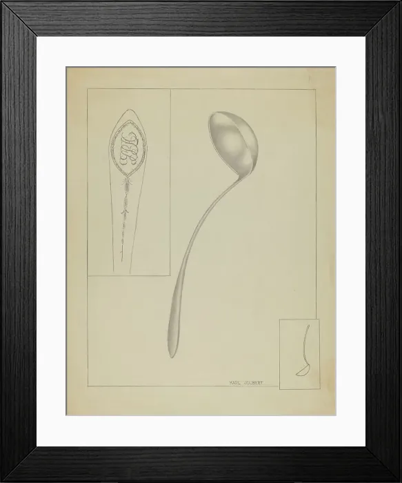 Framed Print : Silver Ladle, c. 1936. Creator: Karl Joubert Framed Print : Silver Ladle, c. 1936. Creator: Karl Joubert