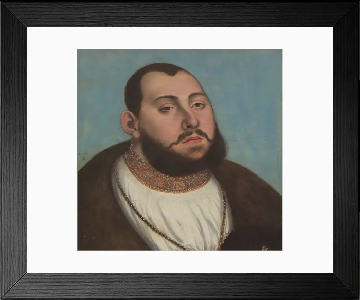 Framed Print : John Frederick I, Elector of Saxony (1503-1554), 1533. Creator: Cranach, Lucas, the Elder (1472-1553) Framed Print : John Frederick I, Elector of Saxony (1503-1554), 1533. Creator: Cranach, Lucas, the Elder (1472-1553)