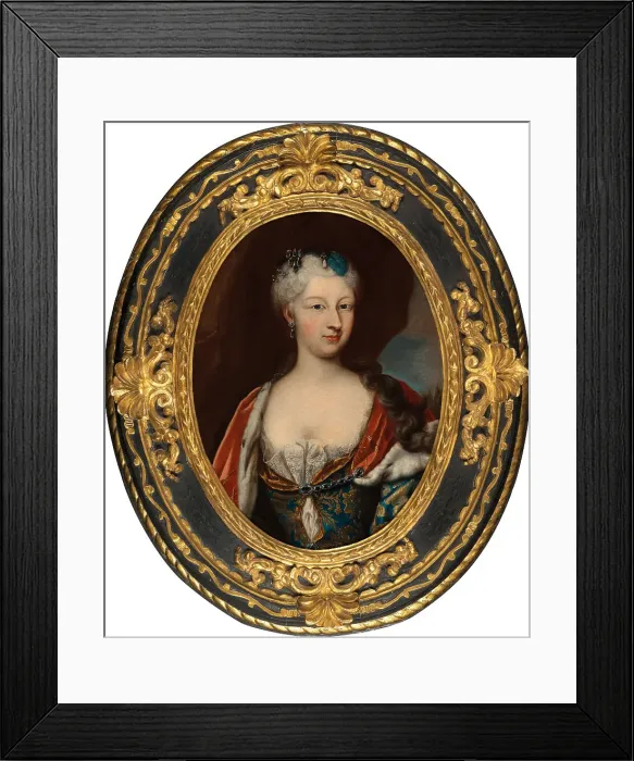 Framed Print : Polyxena of Hesse-Rotenburg (1706-1735), Queen of Sardinia, 1720s. Creator: Clementi, Maria Giovanna, (La Clementina) (1692-1761) Framed Print : Polyxena of Hesse-Rotenburg (1706-1735), Queen of Sardinia, 1720s. Creator: Clementi, Maria Giovanna, (La Clementina) (1692-1761)