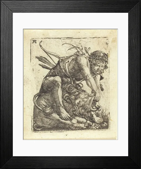 Framed Print : Hercules Overcoming the Nemean Lion, c. 1520 / 1525. Creator: Albrecht Altdorfer Framed Print : Hercules Overcoming the Nemean Lion, c. 1520 / 1525. Creator: Albrecht Altdorfer