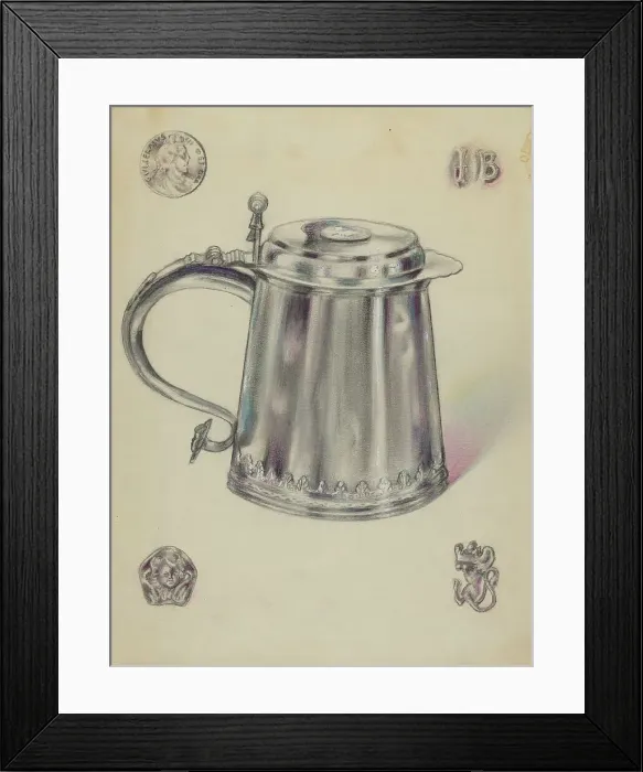 Framed Print : Silver Tankard, 1935 / 1942. Creator: Karl Joubert Framed Print : Silver Tankard, 1935 / 1942. Creator: Karl Joubert